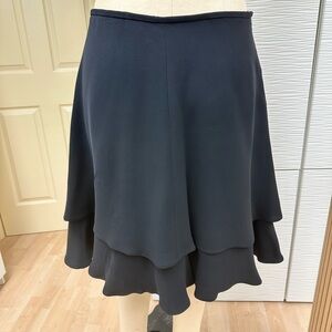 Armani Collezioni Midnight Black Tiered A-Line Skirt
